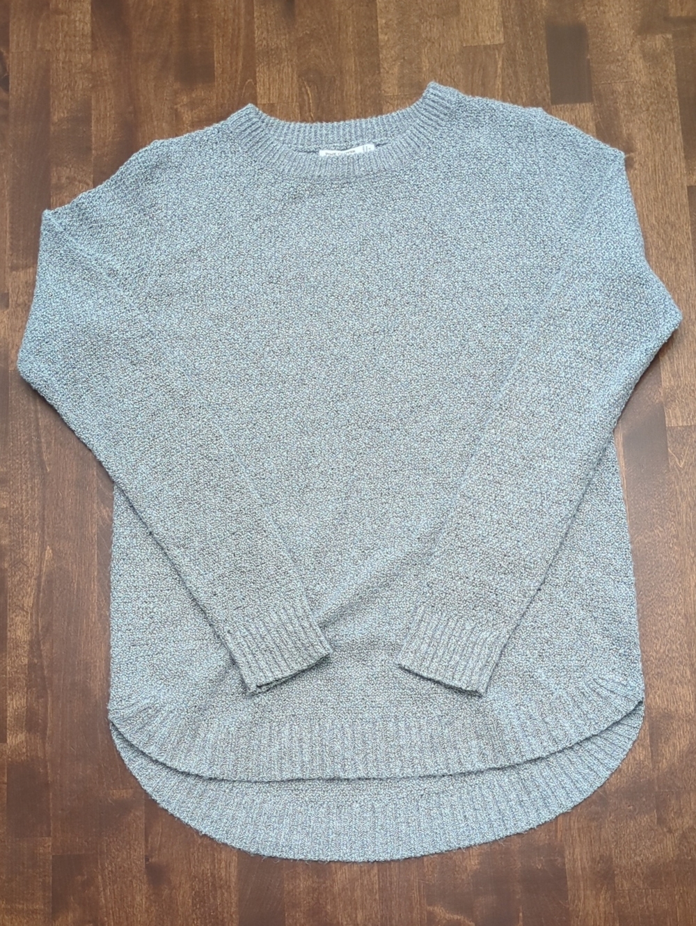 Pink Clover Heathered Light Gray Scoopneck Sweater